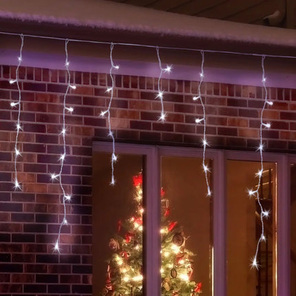 Bright Icicle Christmas lights with 480 LEDs available in 4 colors for festive decoration