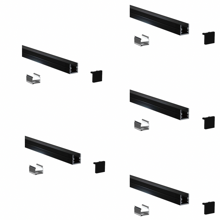 Micro Surface Aluminium Mounting Profile System - Black 8mm x 9mm