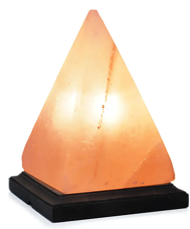 4kg Pyramid Salt Lamp – Timber Base (12V - 12W) - Home & Garden > Lighting > Night Lights & Ambient Lighting - The Himalayan Salt Collective