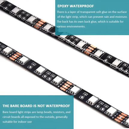 LED light strips with waterproof and non-waterproof options for the 4M RGB LED Strip Lights IP65 product