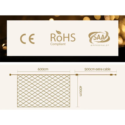 4mx6m Christmas Net Mesh Lights 1000LED String Light Plug in Kit-Occasions > Christmas-Dropli