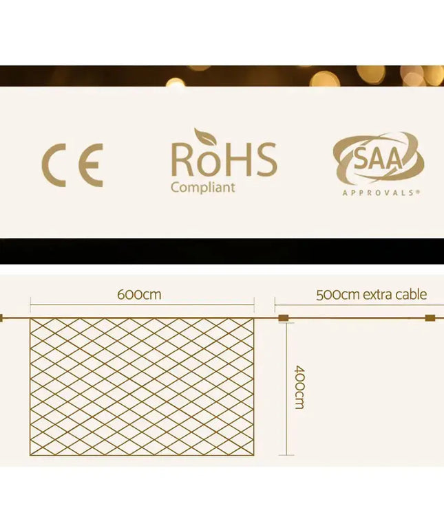 4mx6m Christmas Net Mesh Lights 1000LED String Light Plug in Kit-Occasions > Christmas-Dropli