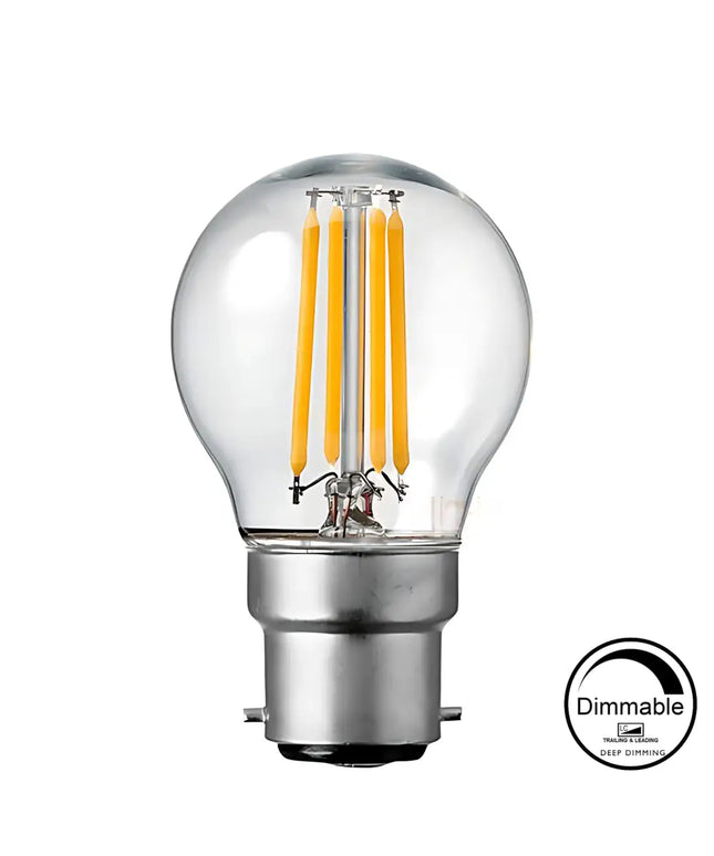 4W 430lm B22 4000K Clear Dimmable LED Fancy Round - Home & Garden > Lighting