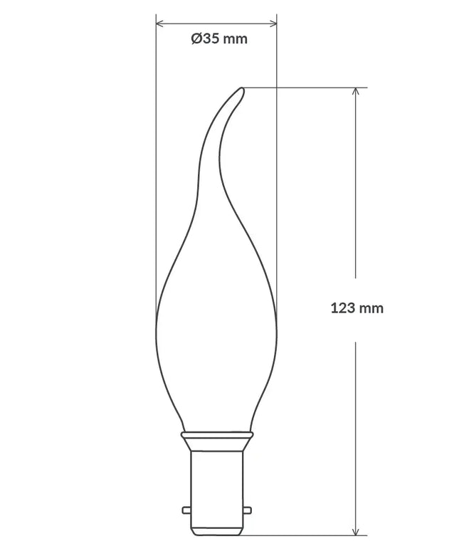 4W Flame Tip Candle LED Bulb B15 Frost in Natural White