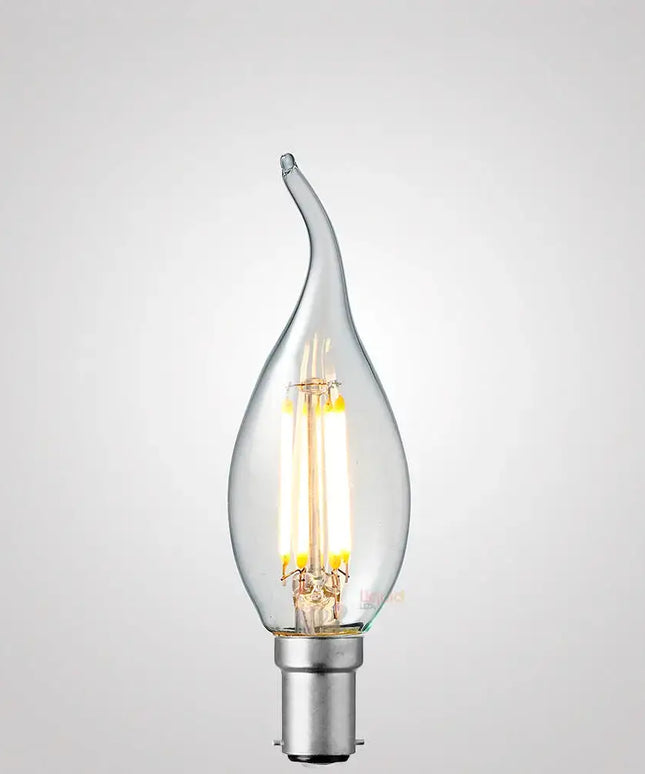 4W Flame Tip Candle LED Bulb B15 Clear in Warm White