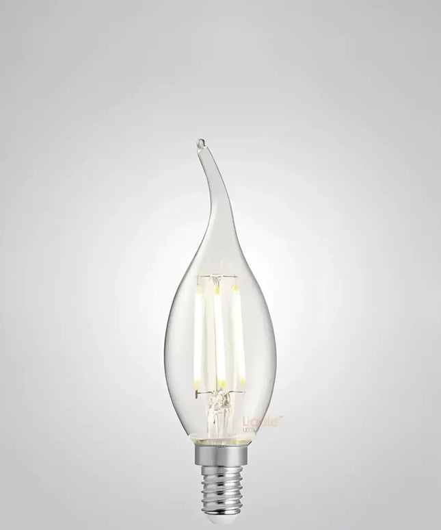4W Flame Tip Candle LED Bulb E14 Clear in Natural White