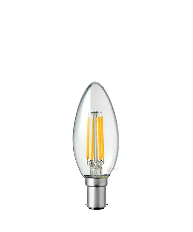 4W 12 Volt DC Candle LED Bulb B15 Clear in Warm White
