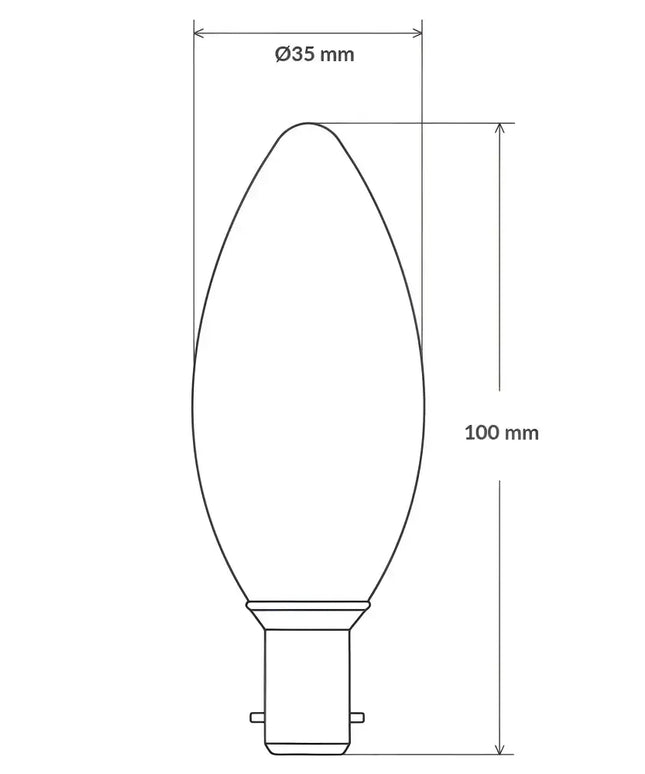 4W Candle LED Bulb B15 Clear in Warm White