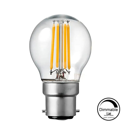 4W 400lm B22 2700K Clear Dimmable LED Fancy Round - Home & Garden > Lighting