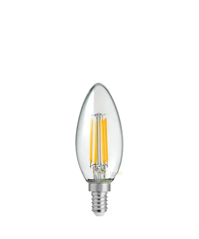 4W 12 Volt DC Candle LED Bulb E12 Clear in Warm White