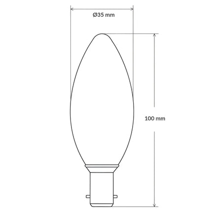 4W Candle LED Bulb B15 Clear in Warm White