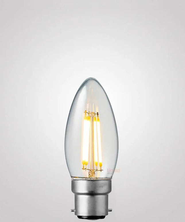 4W Candle LED Bulb B22 Clear in Warm White