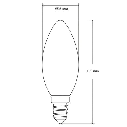 4W Candle LED Bulb E14 Clear in Warm White