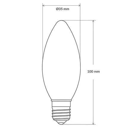 4W Candle LED Bulb E27 Clear in Warm White