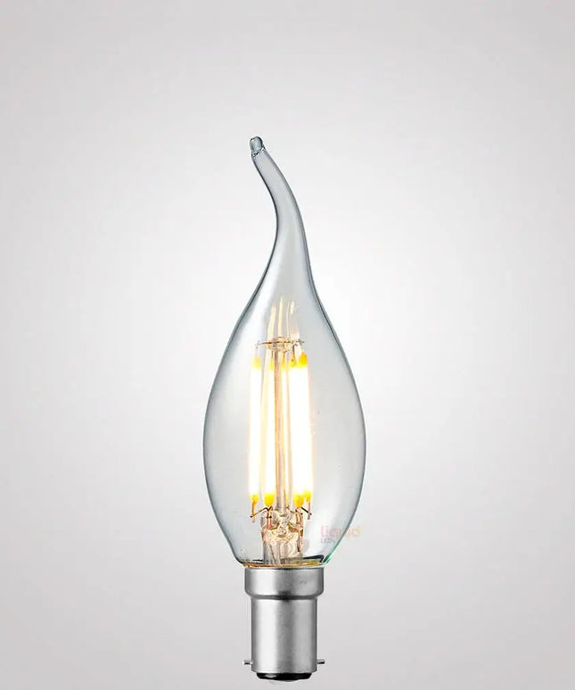 4W Flame Tip Candle Dimmable LED Bulb (B15) Clear in Warm White-Candle Bulbs-Liquidleds