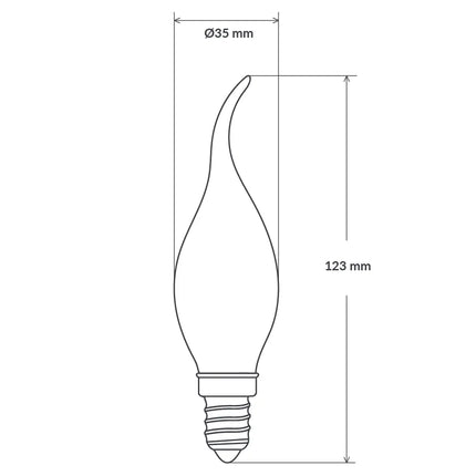 4W Flame Tip Candle Dimmable LED Bulb (E14) Clear in Natural White-Candle Bulbs-Liquidleds