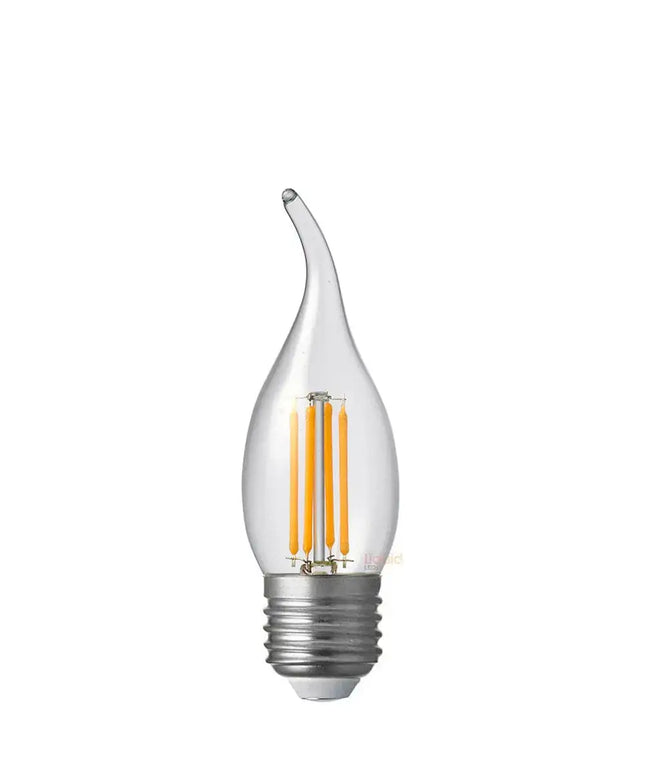 4W Flame Tip Candle Dimmable LED Bulb (E27) Clear in Warm White-Candle Bulbs-Liquidleds