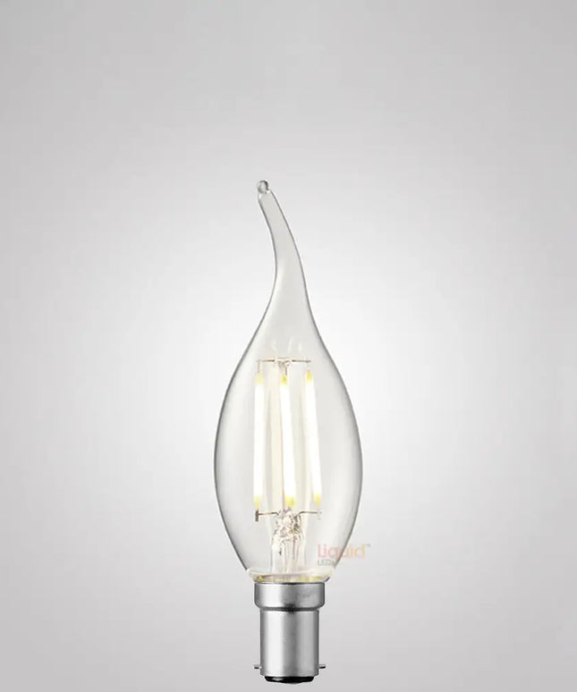 4W Flame Tip Candle LED Bulb B15 Clear in Natural White