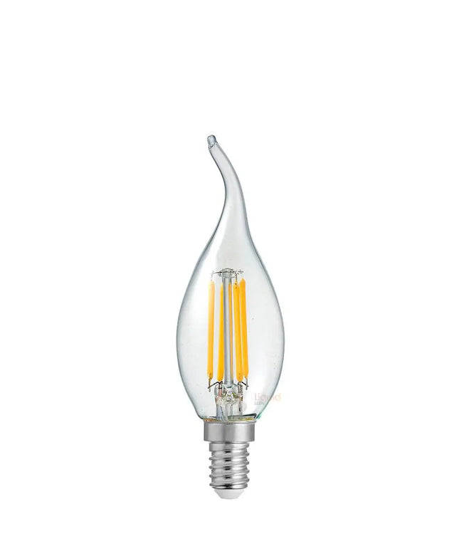 4W Flame Tip Candle LED Bulb E14 Clear in Natural White