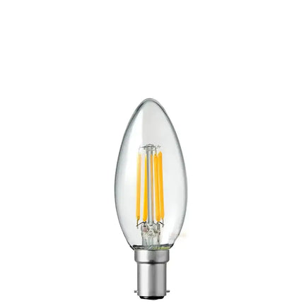 4W 12 Volt DC Candle LED Bulb B15 Clear in Warm White
