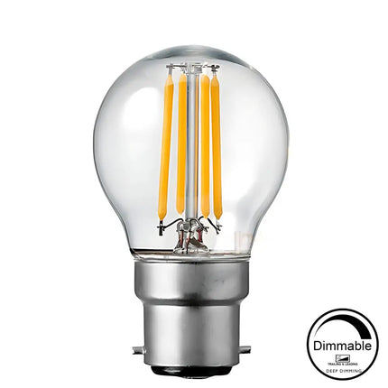 5.5W 806lm B22 2700K Clear Dimmable LED Fancy Round - Home & Garden > Lighting