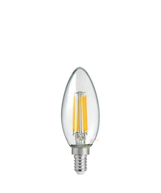 4W 12 Volt DC Candle LED Bulb E12 Clear in Warm White