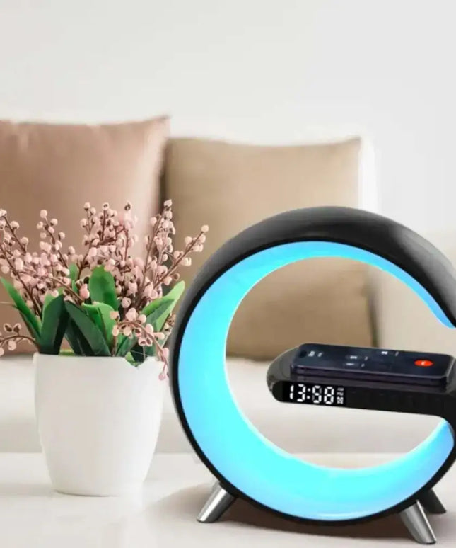 5 in 1 Bedside Table Lamp with 15W Quick Wireless Charger (Black) - Home & Garden > Lighting