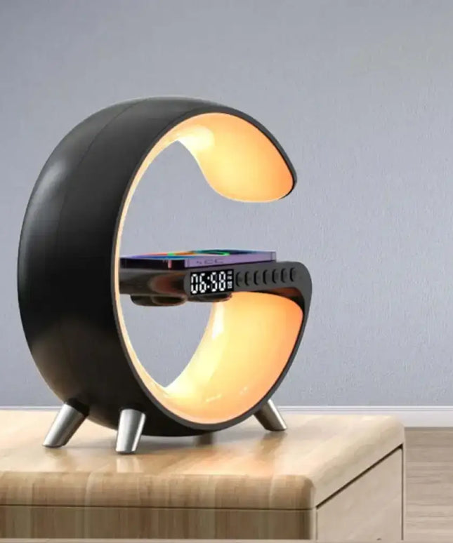 5 in 1 Bedside Table Lamp with 15W Quick Wireless Charger (Black) - Home & Garden > Lighting