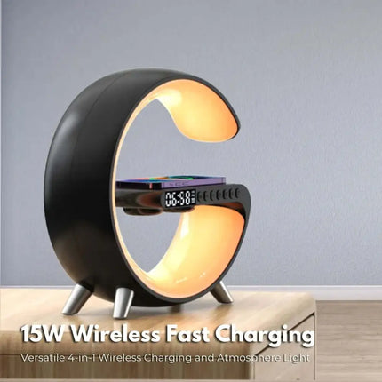 5 in 1 Bedside Table Lamp with 15W Quick Wireless Charger (Black) - Home & Garden > Lighting