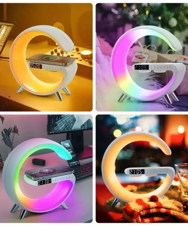 5 in 1 Bedside Table Lamp with 15W Quick Wireless Charger (White) - Home & Garden > Lighting