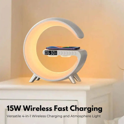 5 in 1 Bedside Table Lamp with 15W Quick Wireless Charger (White) - Home & Garden > Lighting