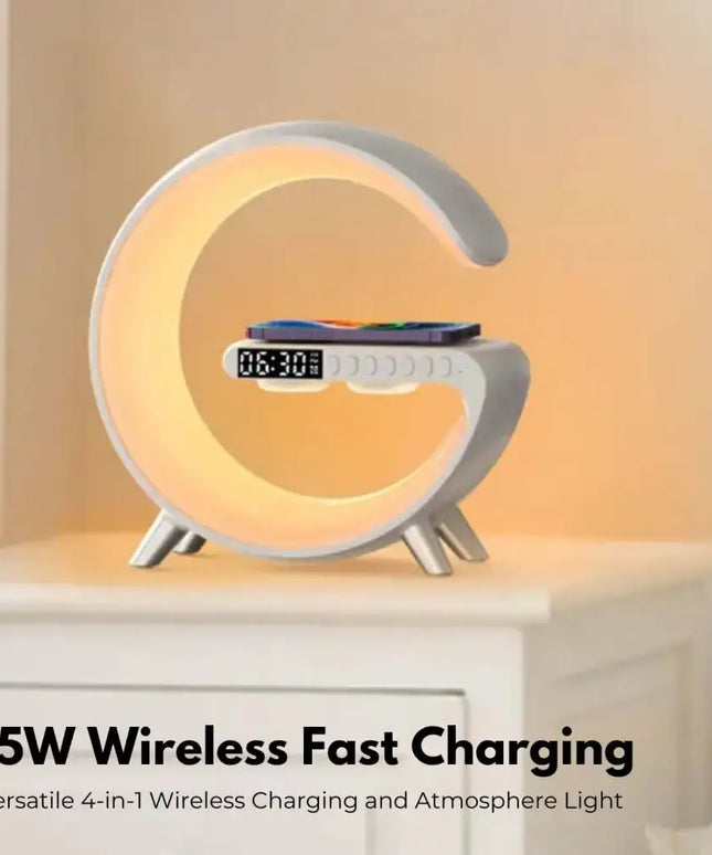 5 in 1 Bedside Table Lamp with 15W Quick Wireless Charger (White) - Home & Garden > Lighting