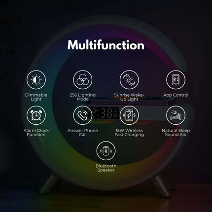 5 in 1 Bedside Table Lamp with 15W Quick Wireless Charger (White) - Home & Garden > Lighting