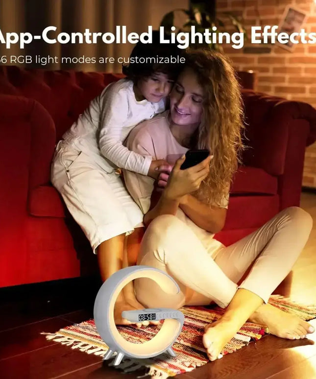 5 in 1 Bedside Table Lamp with 15W Quick Wireless Charger (White) - Home & Garden > Lighting