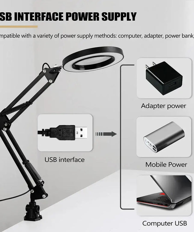 5 X Magnifying Black Clamp Desk Lamp-Home & Garden > Lighting-Dropli