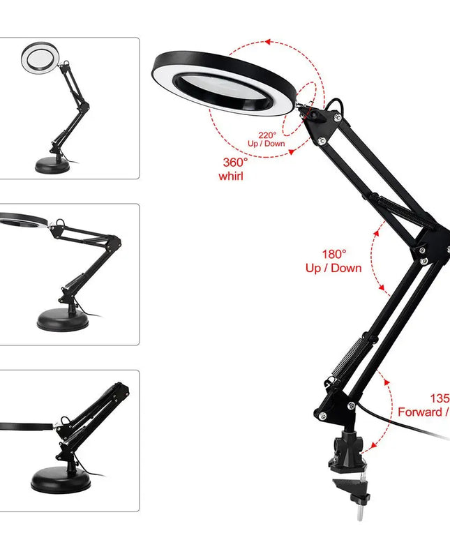 5 X Magnifying Black Clamp Desk Lamp-Home & Garden > Lighting-Dropli