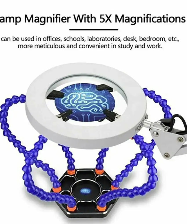 5 X Magnifying Black Clamp Desk Lamp-Home & Garden > Lighting-Dropli