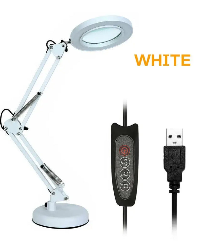 5 X Magnifying White Clamp Desk Lamp-Home & Garden > Lighting-Dropli