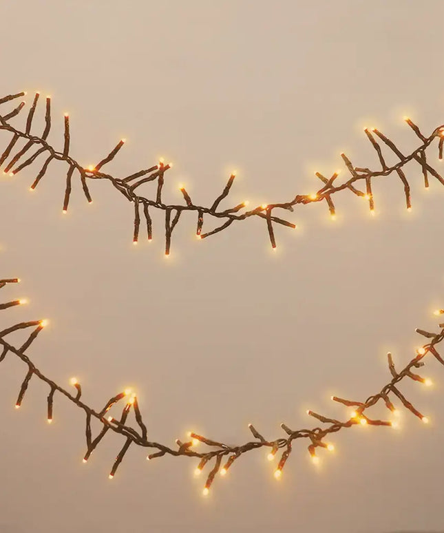 500 LED Connectable Cluster Light - 12 Colour Options - Amber - String Light