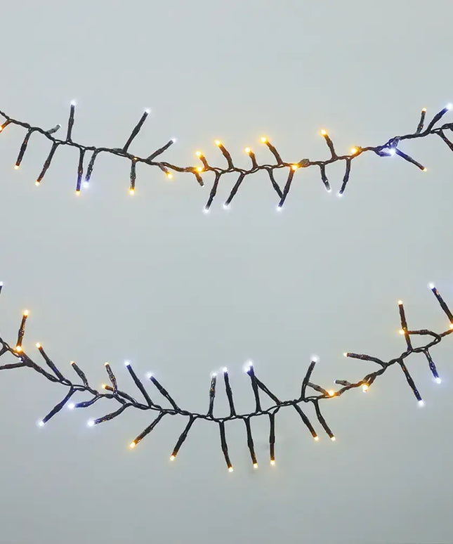 500 LED Connectable Cluster Light - 12 Colour Options - Warm White + White - String Light