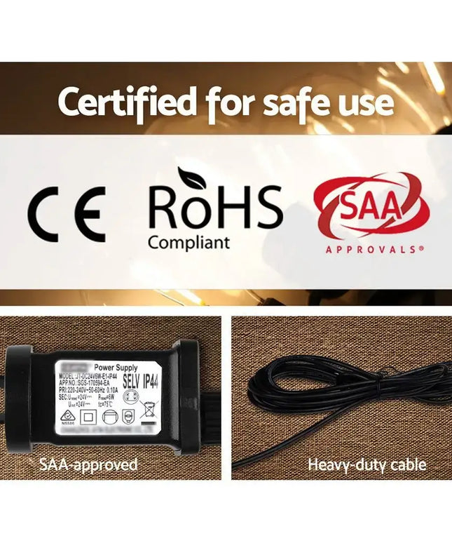 50m LED Festoon String Lights 50 A19 Bulbs Plug in Kit-Occasions > Lights-Dropli