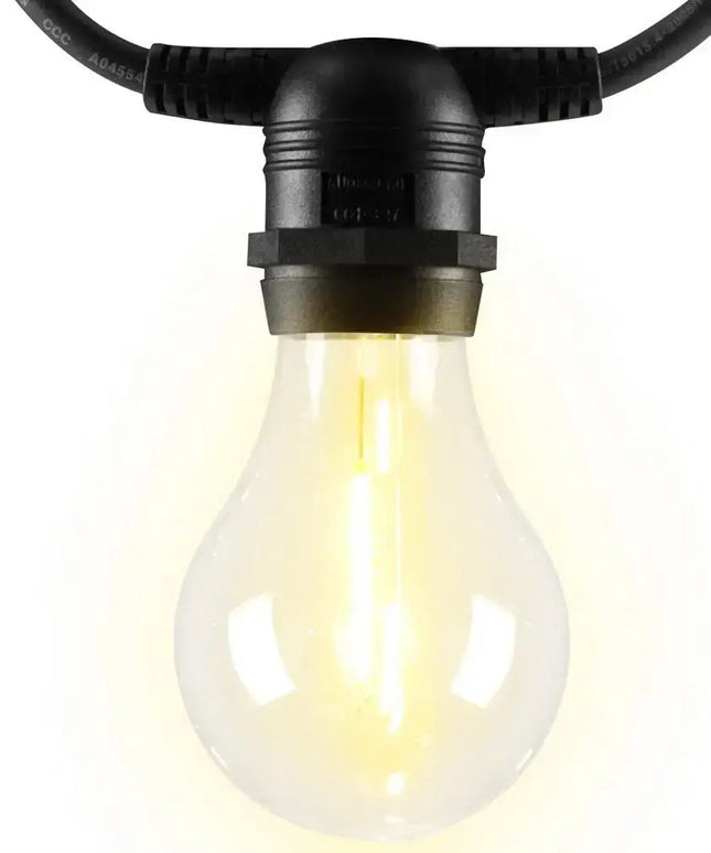 50m LED Festoon String Lights 50 A19 Bulbs Plug in Kit-Occasions > Lights-Dropli