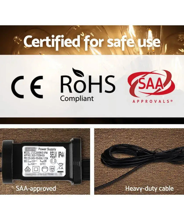 50m LED Festoon String Lights 50 ST64 Bulbs Kit-Occasions > Lights-Dropli