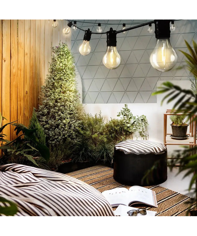 50m LED Festoon String Lights 50 A19 Bulbs Plug in Kit-Occasions > Lights-Dropli