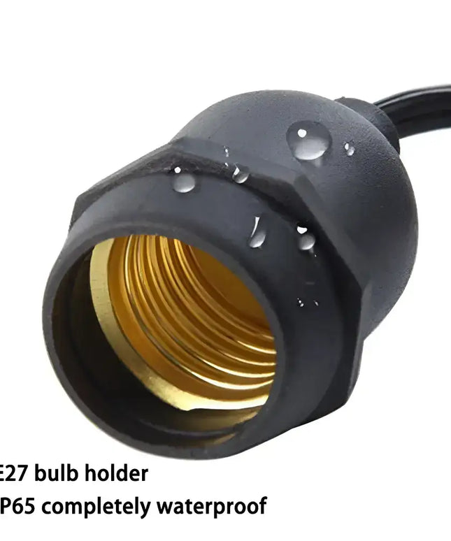 Waterproof E27 bulb holder for 50m Black Hanging Festoon String Lights with Bulb Plug-in Kit