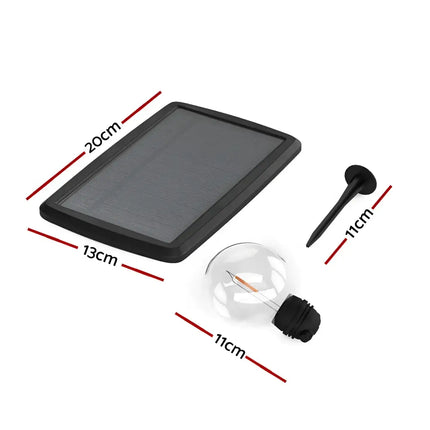 Solar-powered garden light set from 50m Black Solar Festoon String Lights with 50 Bulbs