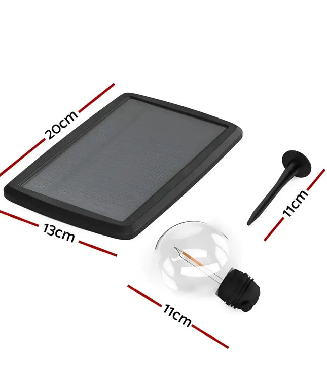 Solar-powered garden light set from 50m Black Solar Festoon String Lights with 50 Bulbs