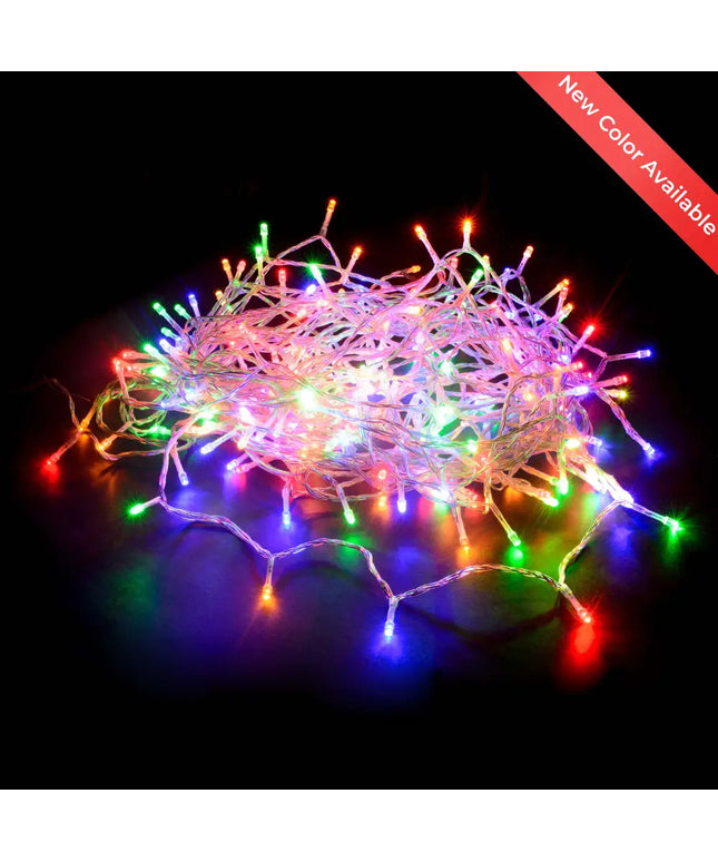 520 LED Connectable Fairy Light Chain Clear Cable - 6 Colour Options