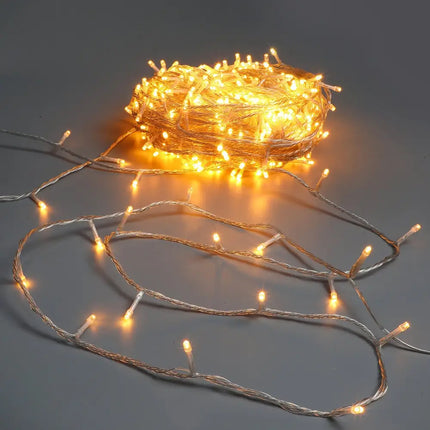 520 LED Connectable Fairy Light Chain Clear Cable - 6 Colour Options