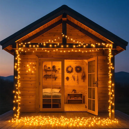 520 LED Connectable Fairy Light Chain Clear Cable - 6 Colour Options